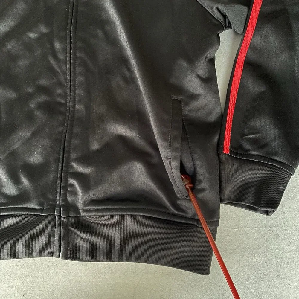 Starter Boy's Track Jacket Medium 8 Black Red Full Zip Athletic Youth Logo